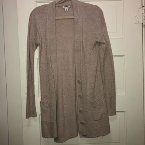 Long beige cardigan